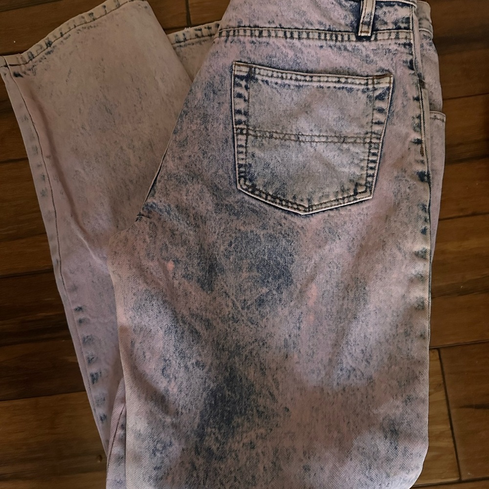 Pink Acid Wash Denim Jeans